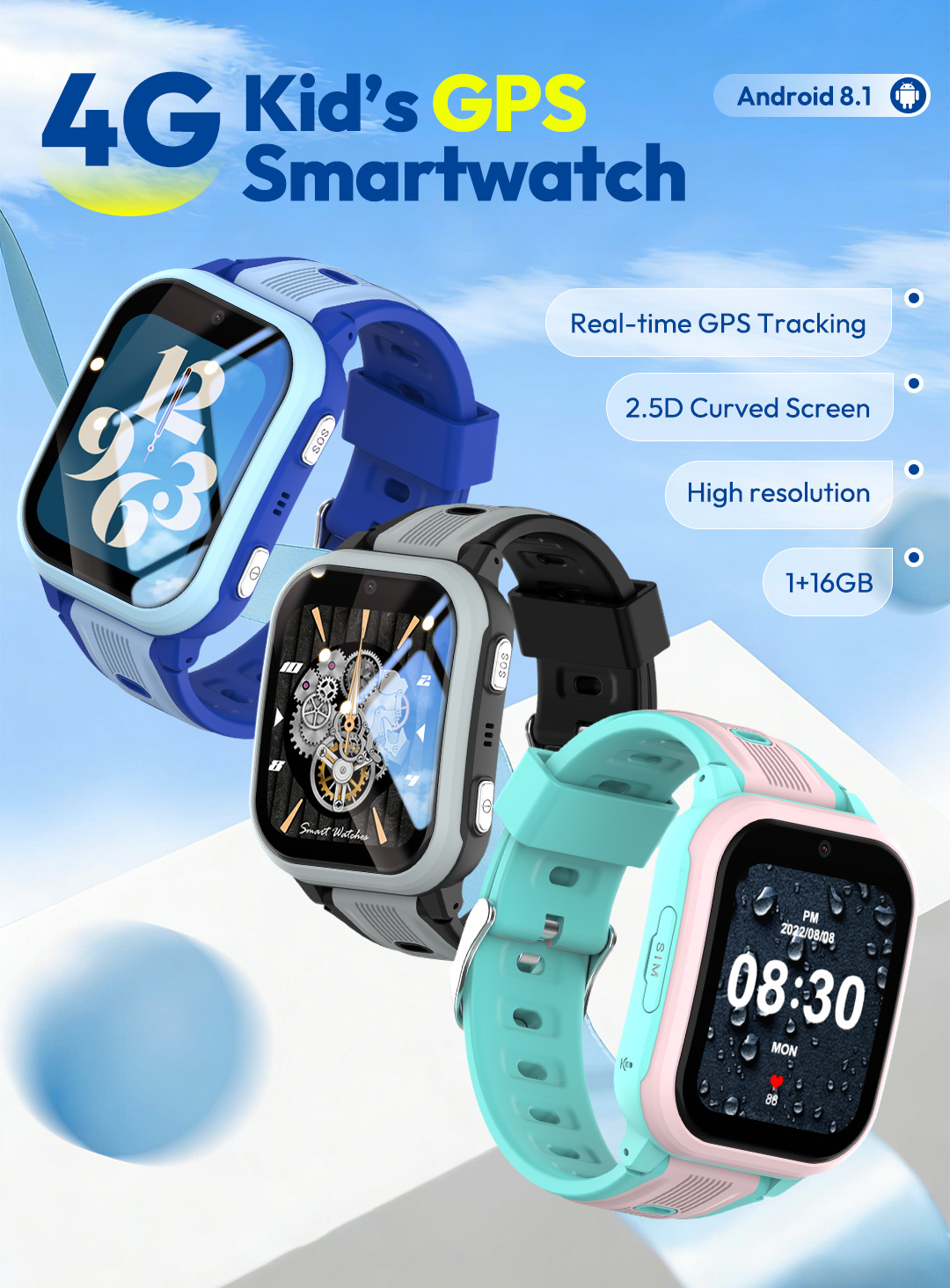 Smartwatch Watches Boys - Montre connectée KT41 - Montre pour
