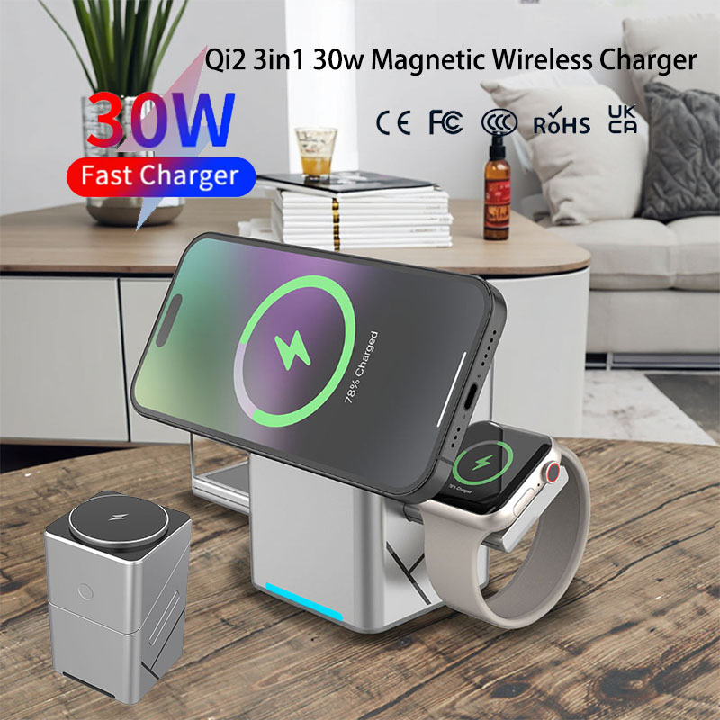 Smartwatch Watches For Iphone - Chargeur sans fil magnétique rotatif multifonction