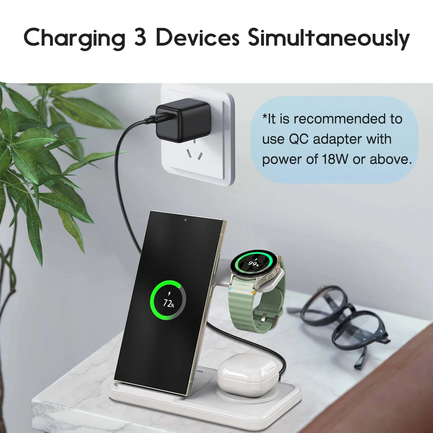 Station de chargeur sans fil 3 - Smartwatch Watches Compatible With Iphone avis et prix
