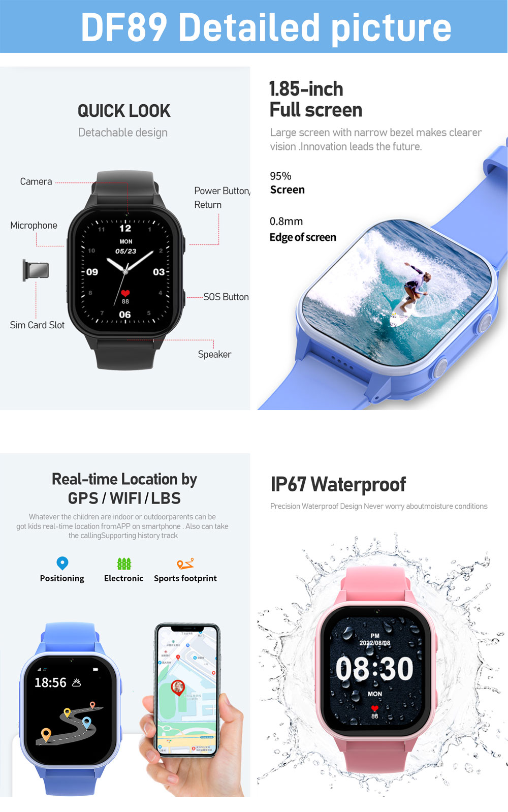 2G 4G enfants montre intellige - Smartwatch Watches For Kid Girl avis et prix