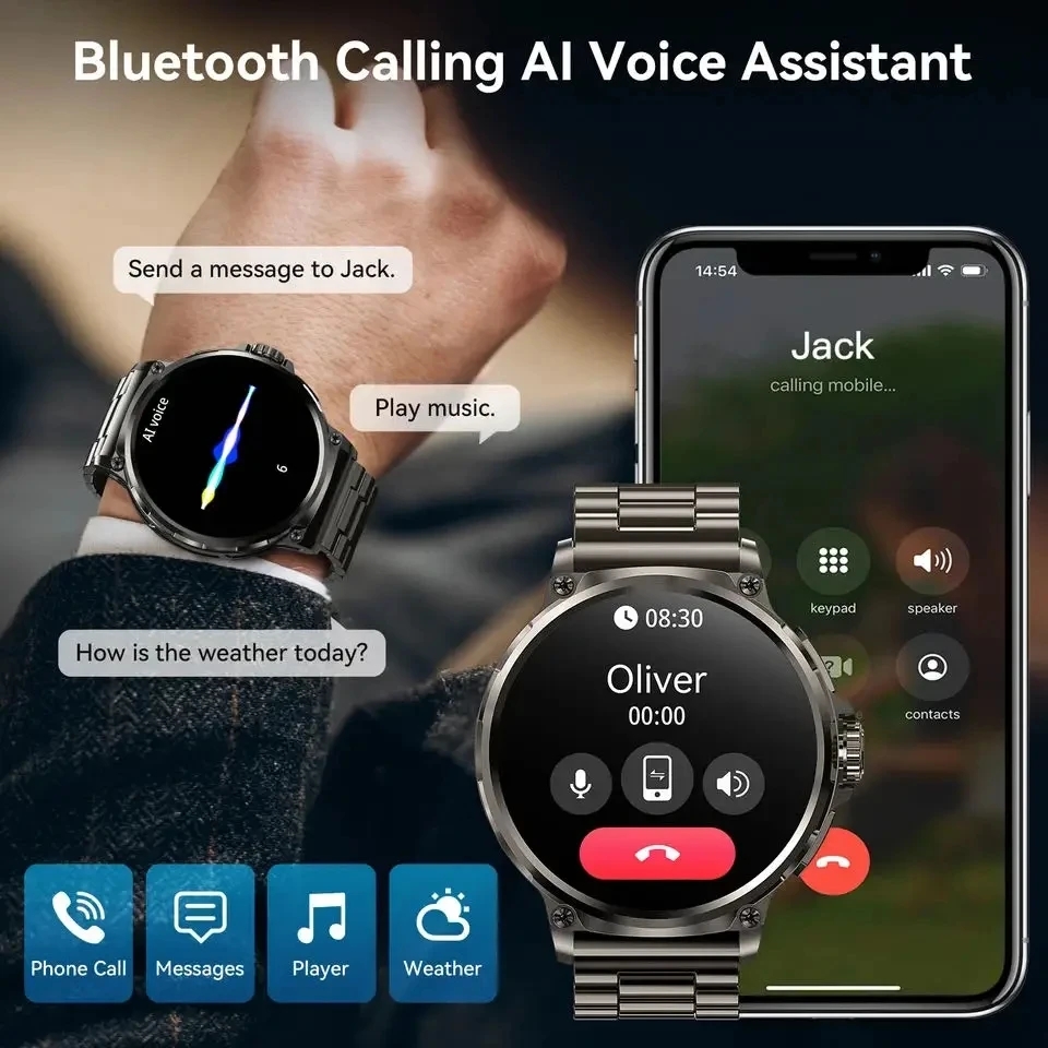 Bluetooth appel 360*360 1.85 p - Smartwatch Watches For Men With Gps avis et prix